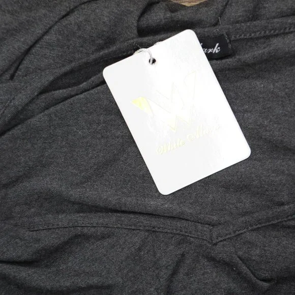 NWT White Mark Womens Plus Size Short Sleeve V-Neck Maxi Dress Charcoal Gray 1X - Picture 8 of 9